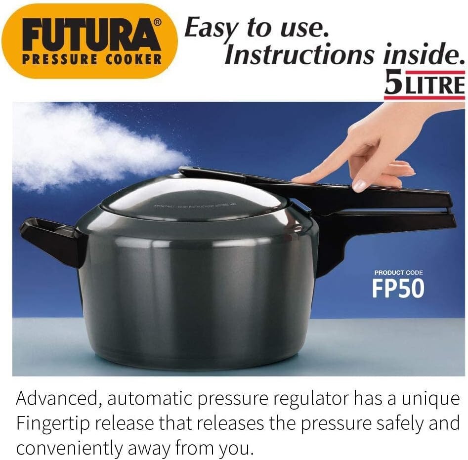 Hawkins Futura Hard Anodized Pressure Cooker, 5 Litre Capacity  Free Shipping