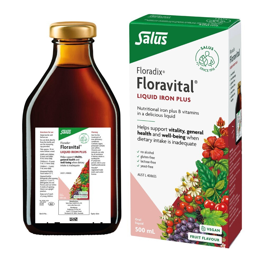 Floradix Floravital Liquid Iron Plus Oral Liquid - 500 ml FREE SHIPPING