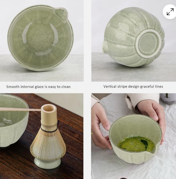 Bamboo Matcha Whisk Set Chasen Chashaku Matcha Whisk for Japanese Tea Ceremony
