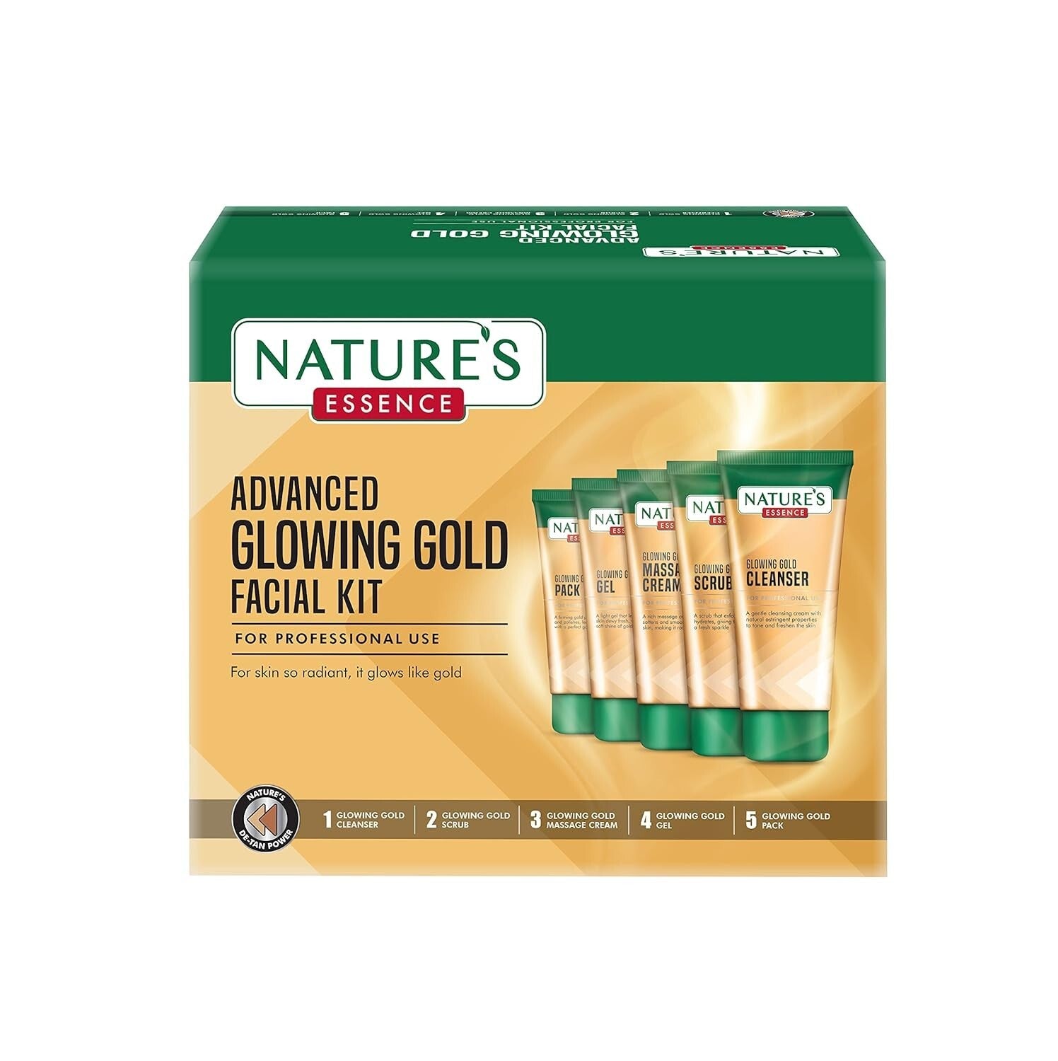 NATURES ESSENCE Advanced Glowing Gold Facial Kit, 250 gm  Free Shipping