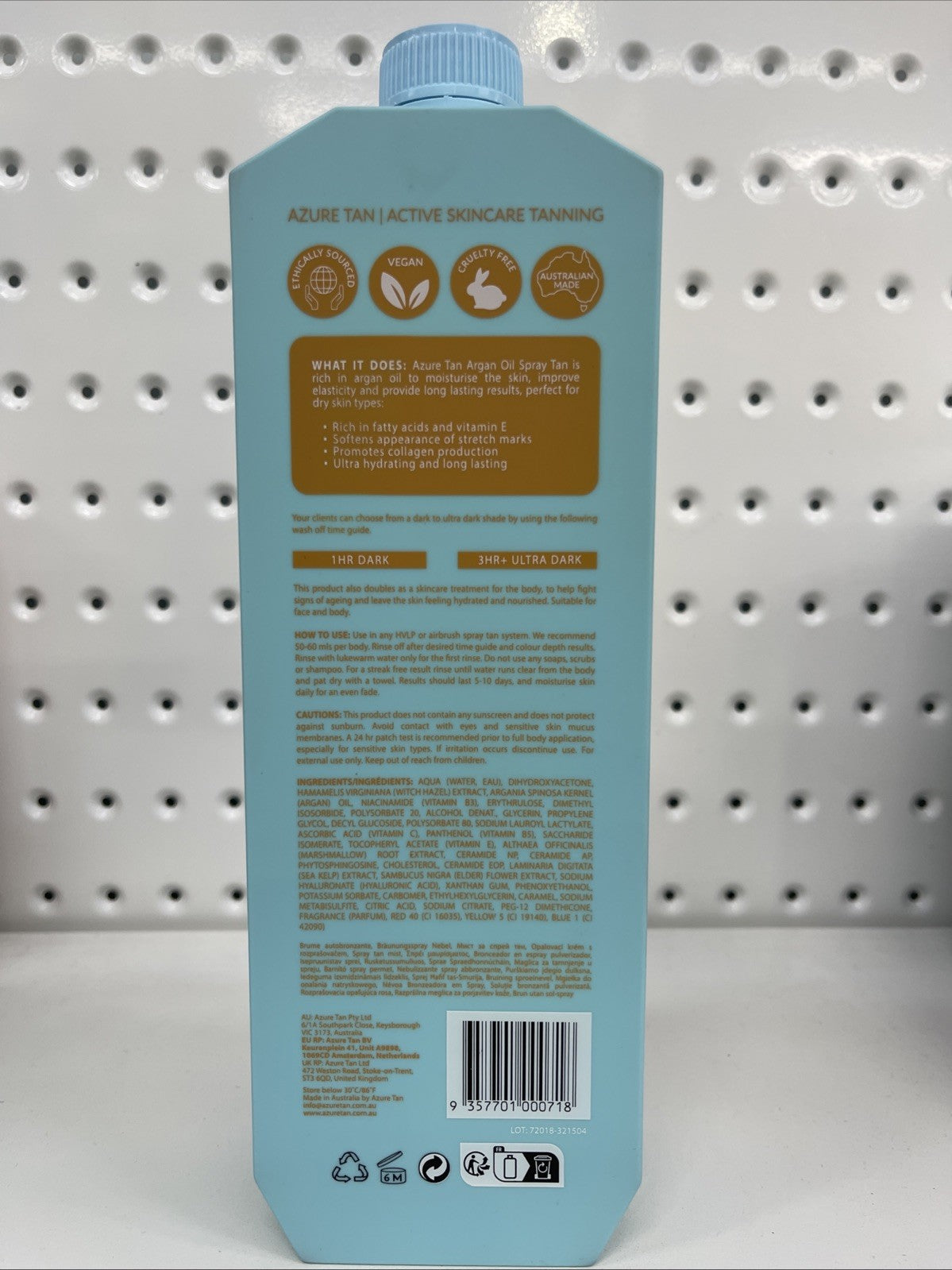 Azure Tan PRO MIST - MOROCCAN ARGAN OIL - DARK TO ULTRA DARK 1L. Free Shipping