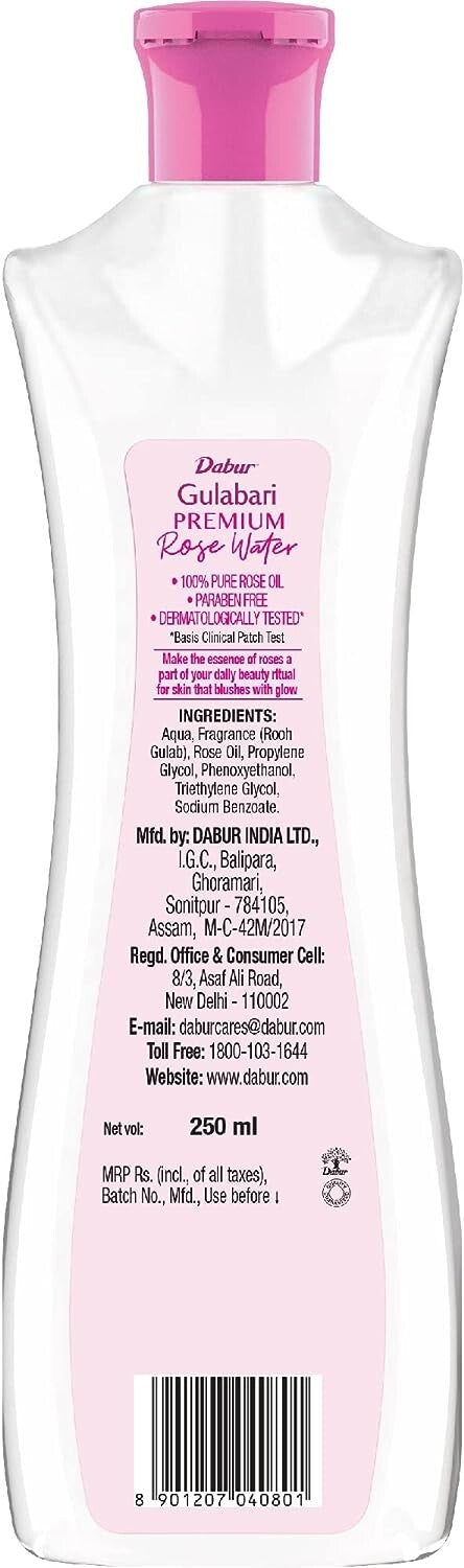 Dabur Gulabari Rose Water/Skin Toner, 250ml  Free Shipping