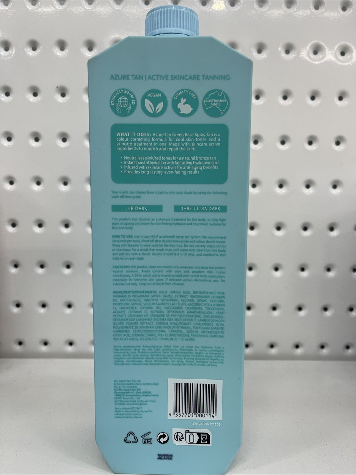 Azure Tan PRO MIST - GREEN BASE - DARK TO ULTRA DARK 1L. Free Shipping