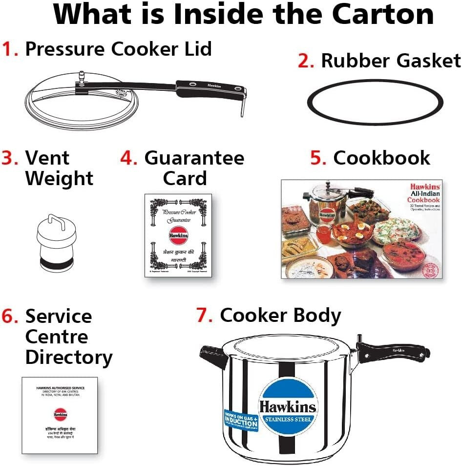 Hawkins Stainless Steel Induction Compatible Pressure Cooker, 10 Litre Capacity,
