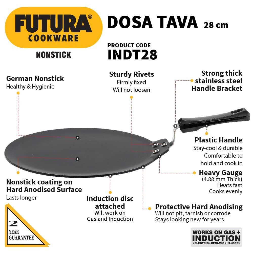 Hawkins Futura Non Stick Dosa Tava  / Cutlets Tawa black induction gas friendly