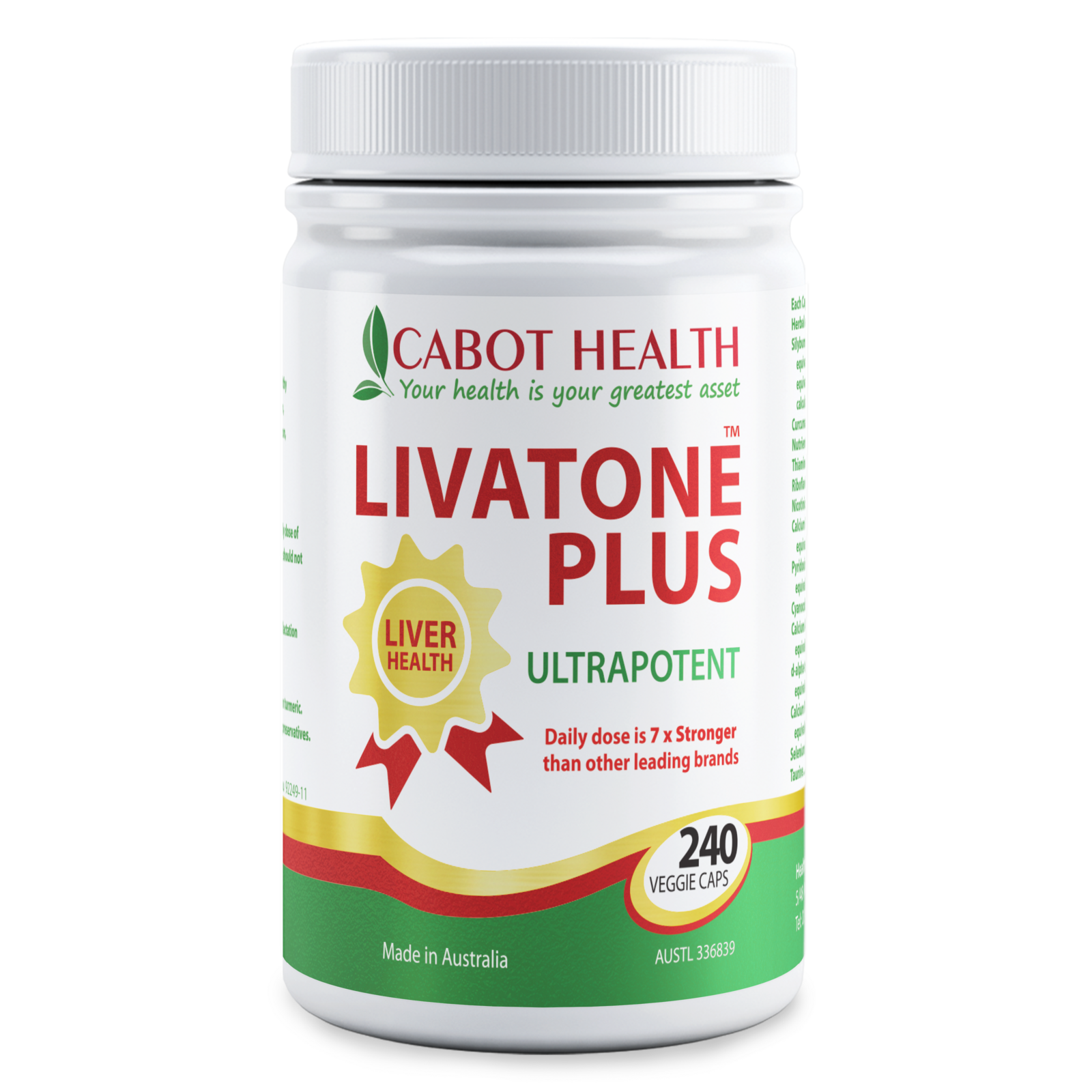 Cabot Health LivaTone Plus - 240 Capsules Free shipping
