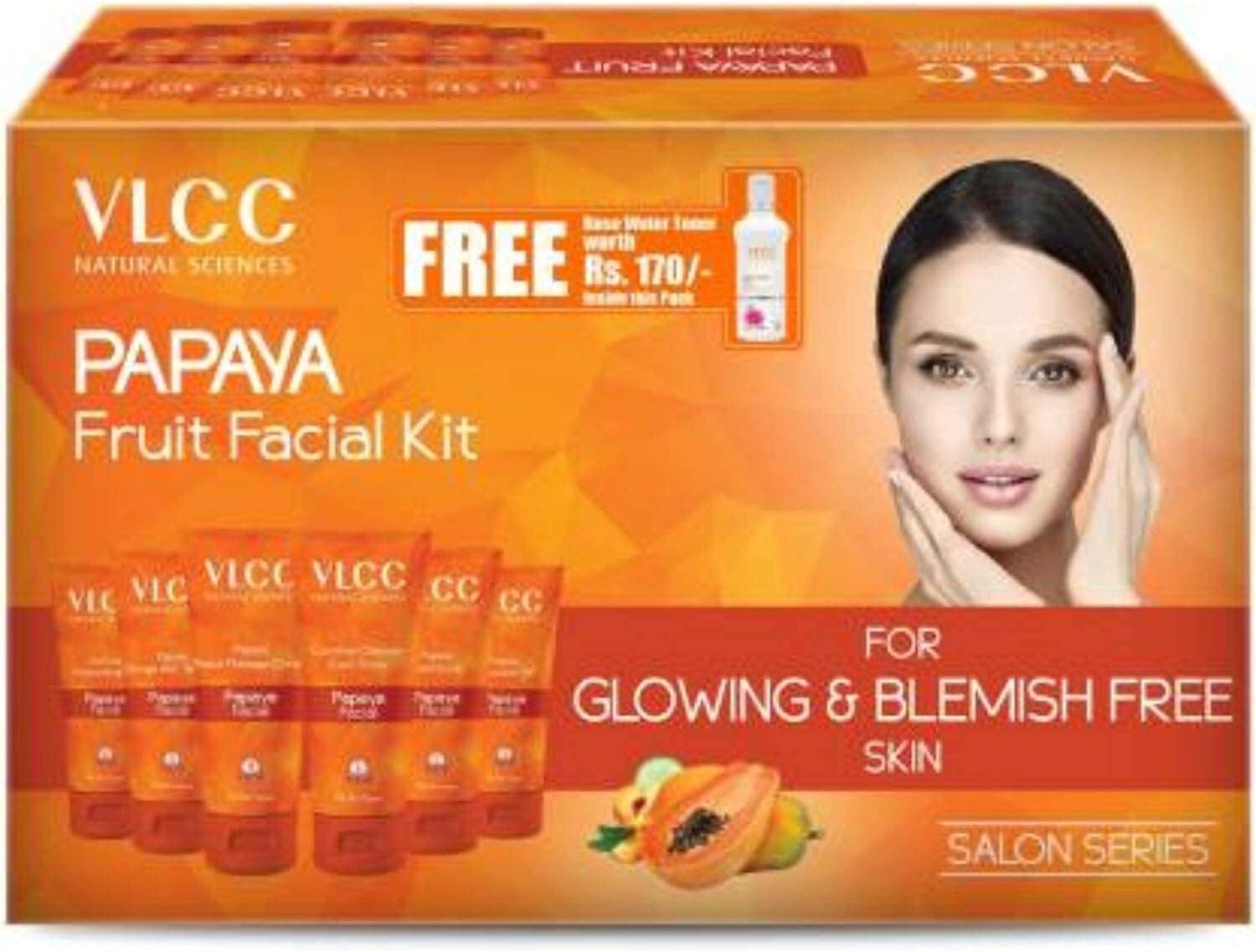 Papaya Premium Facial Kit with FREE Rose Water Toner  Free Shipping