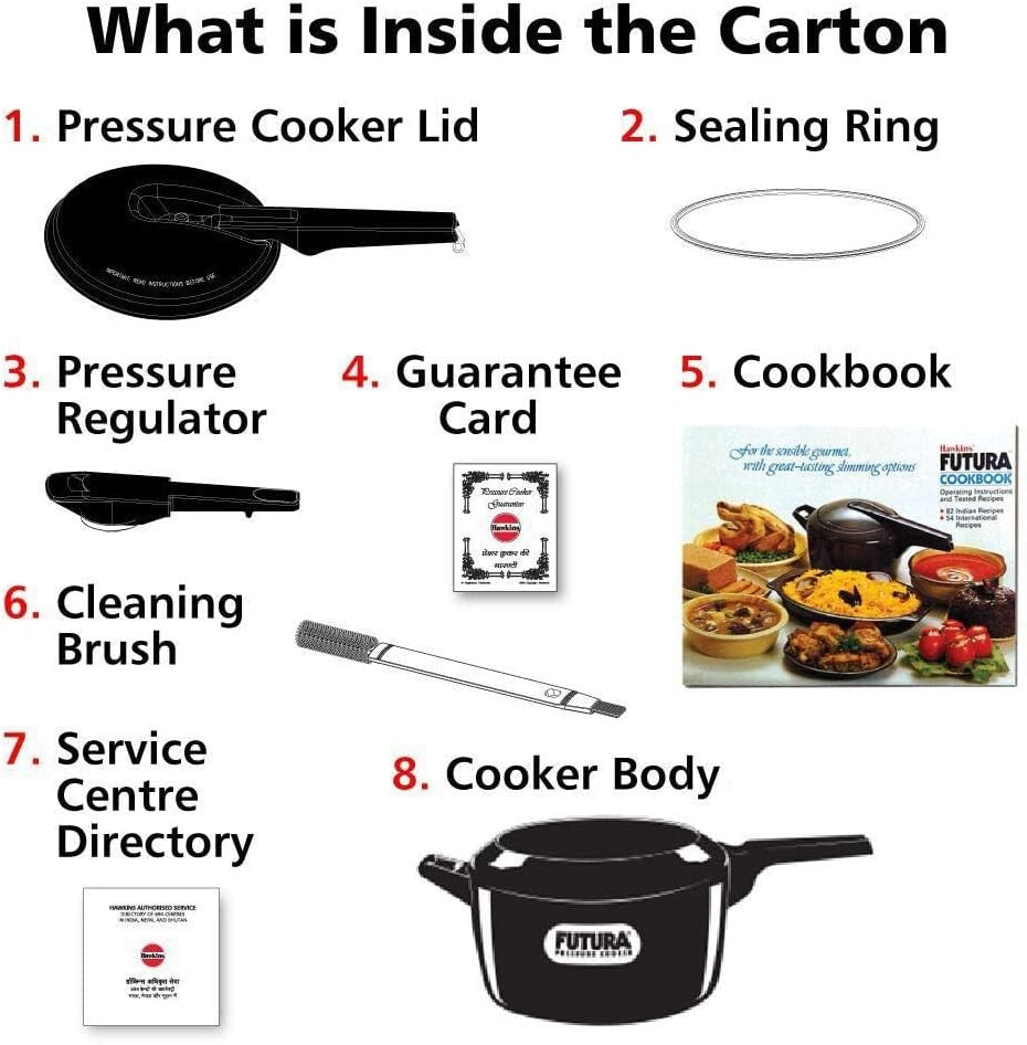 Hawkins Futura Hard Anodized Pressure Cooker, 5 Litre Capacity  Free Shipping