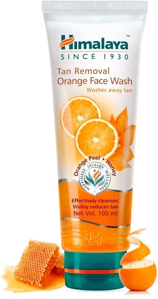 Himalaya Tan Removal Orange  Face Wash 100ml / Washes away tan  Free Shipping
