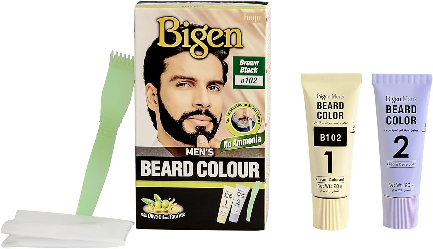 Bigen Men's Beard Colour Brown Black B102  Free Shipping