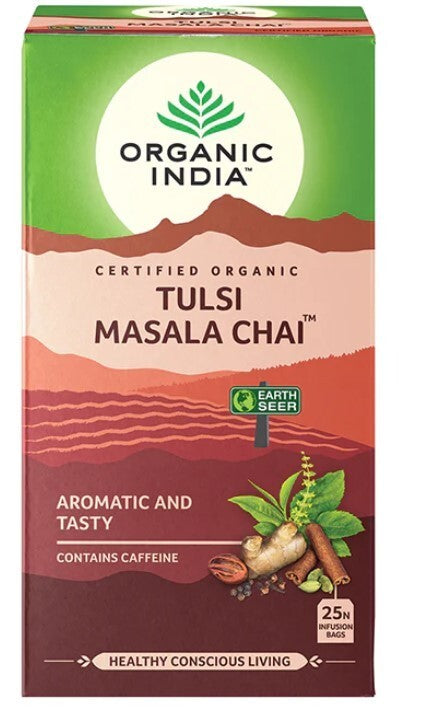 Organic India Tulsi Masala Chai 25 Tea Bags  Free Shipping