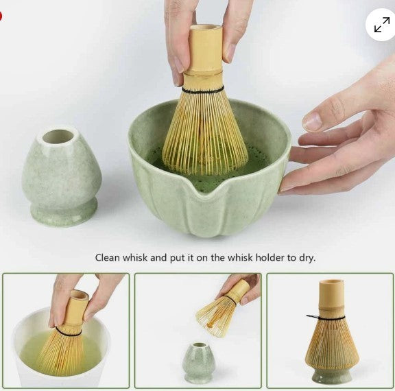 Bamboo Matcha Whisk Set Chasen Chashaku Matcha Whisk for Japanese Tea Ceremony