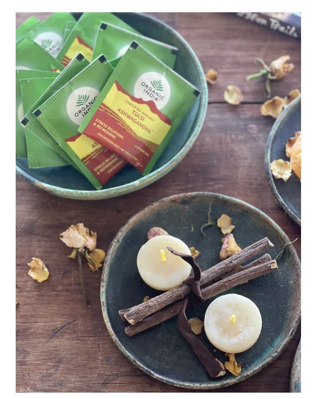 Organic India Tulsi Ashwagandha 25 Tea Bags  Free Shipping