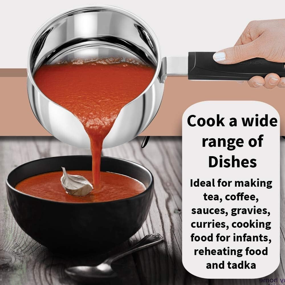 Hawkins Futura Steel Tea Pan with Glass Lid, 1.5 Litre Capactiy  Free Shipping