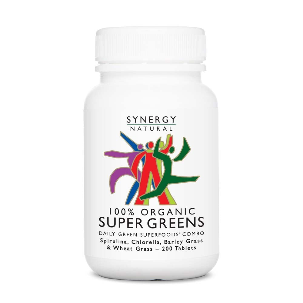 Synergy Natural Organic Super Greens 200 Tablets Free shipping