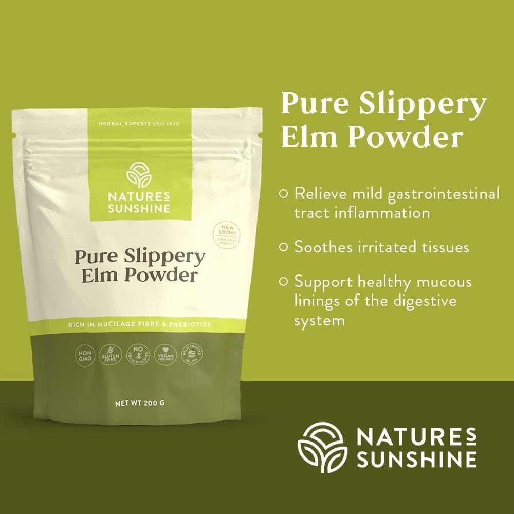 Nature's Sunshine Slippery Elm Bark Powder 200g Free shipping