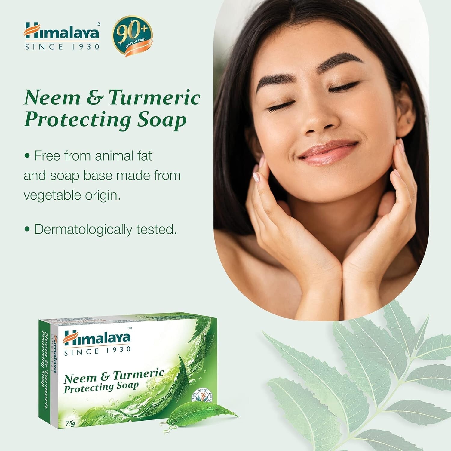 Himalaya HERBALS Protecting Neem & Turmeric Soap 75G(Pack Of 6)  Free Shipping