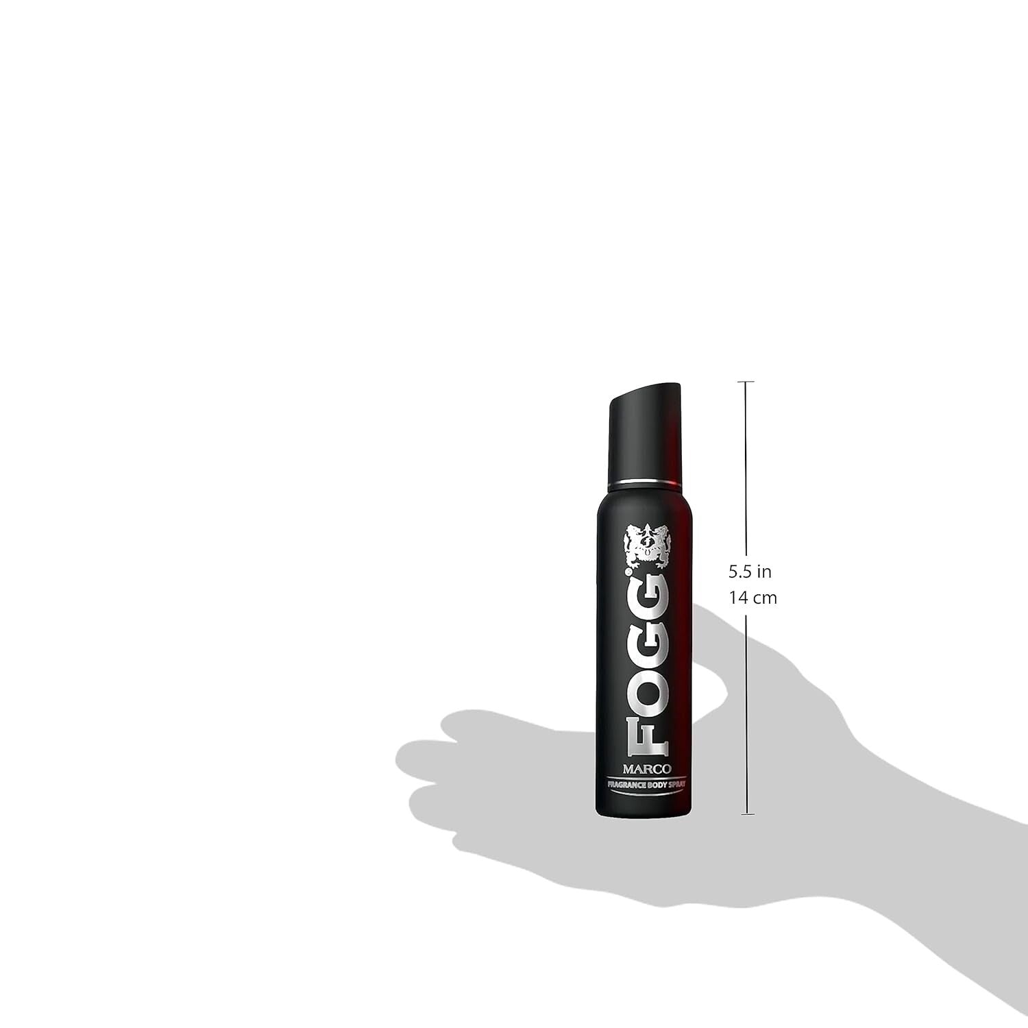 Fogg Marco No Gas Deodorant for Men, Long-lasting Perfume Body Spray, 2 x 120ml