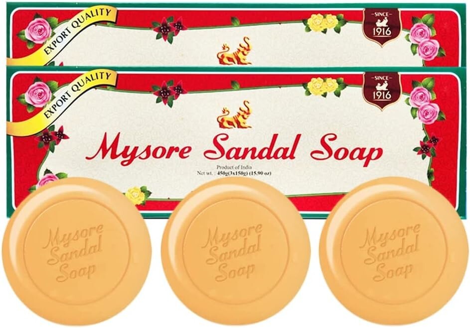 Mysore Sandalwood Soap 150G Double Size (Pack of 6)  Free Shipping