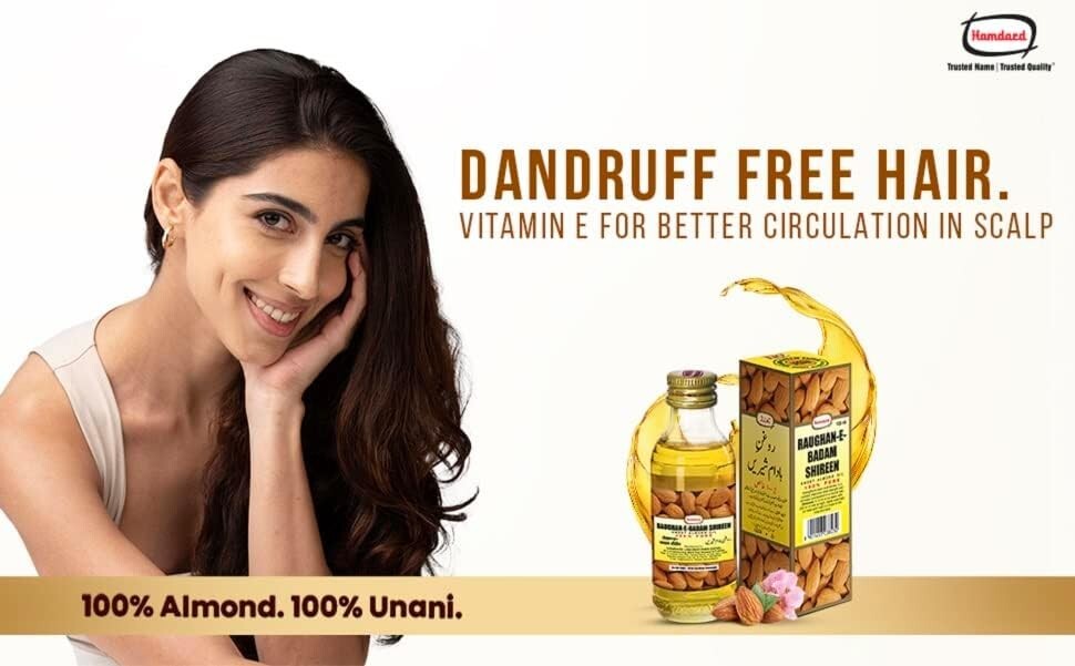 Hamdard Roghan Badam Shirin Sweet Almond Oil - 100 ml  Free Shipping