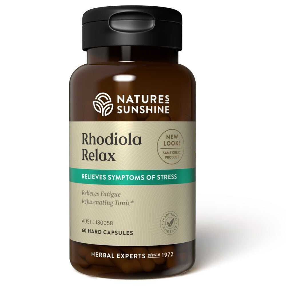 Nature's Sunshine Rhodiola Relax 60 capsules Withania relaxation stress stamina