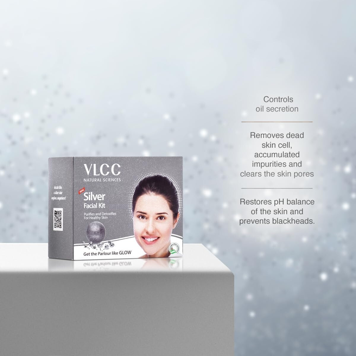 VLCC Silver Facial Kit Detoxifies & Purifies Skin Tissues & Restore The Natural