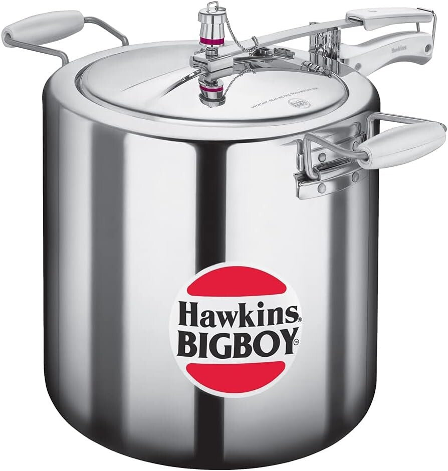 Hawkins Bigboy Aluminium Pressure Cooker, Silver 22 Litre  Free Shipping