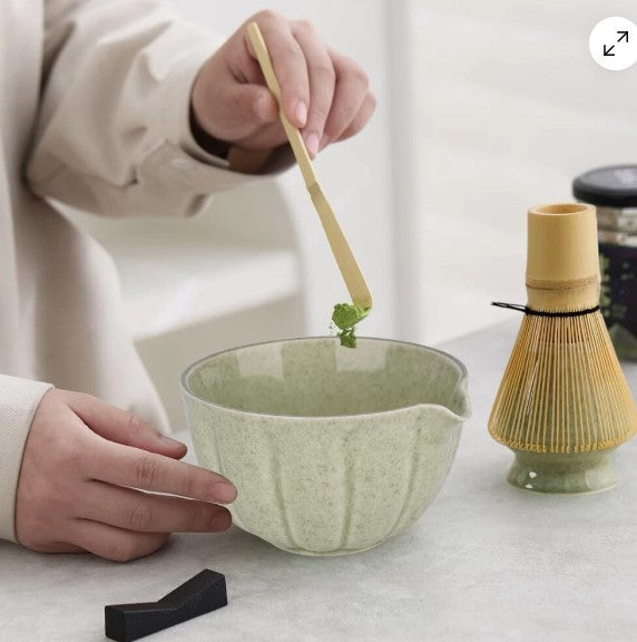 Bamboo Matcha Whisk Set Chasen Chashaku Matcha Whisk for Japanese Tea Ceremony
