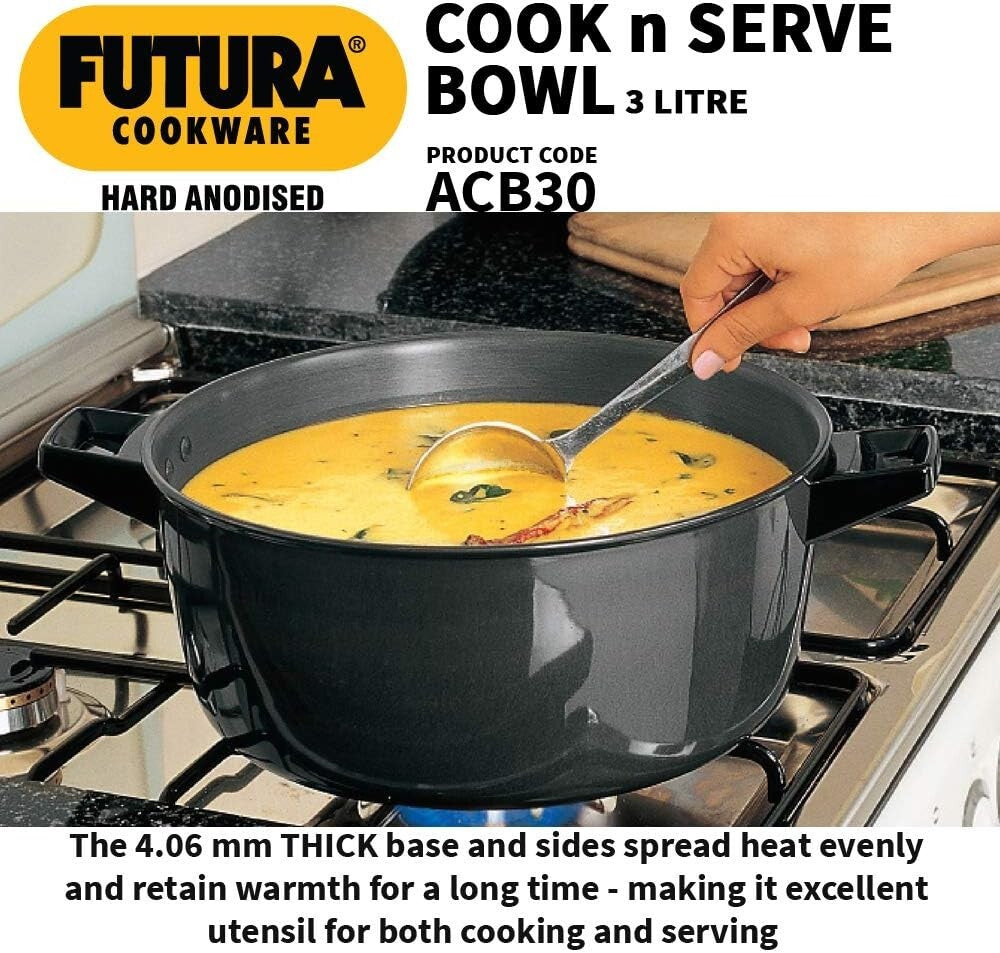 Hawkins Cook-N-Serve Hard Anodised Bowl, 3 Litre Capacity  Free Shipping