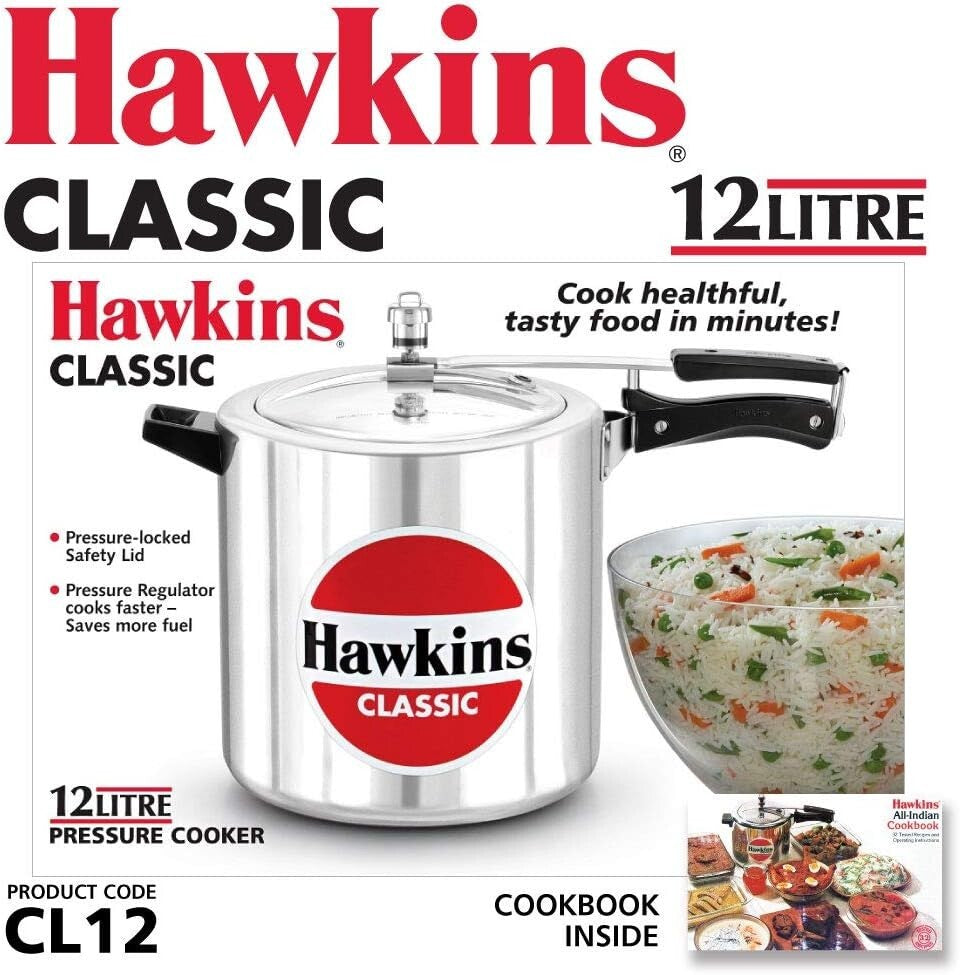 Hawkins Classic Pressure Cooker, 12 Litre Capacity