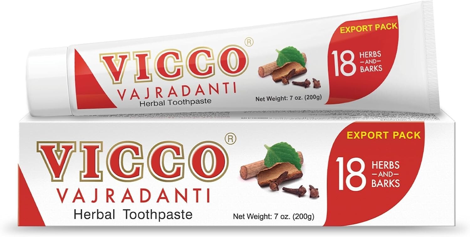 VICCO VAJRADANTI AYURVEDIC HERBAL TOOTHPASTE 200g (Pack of 4)  Free Shipping