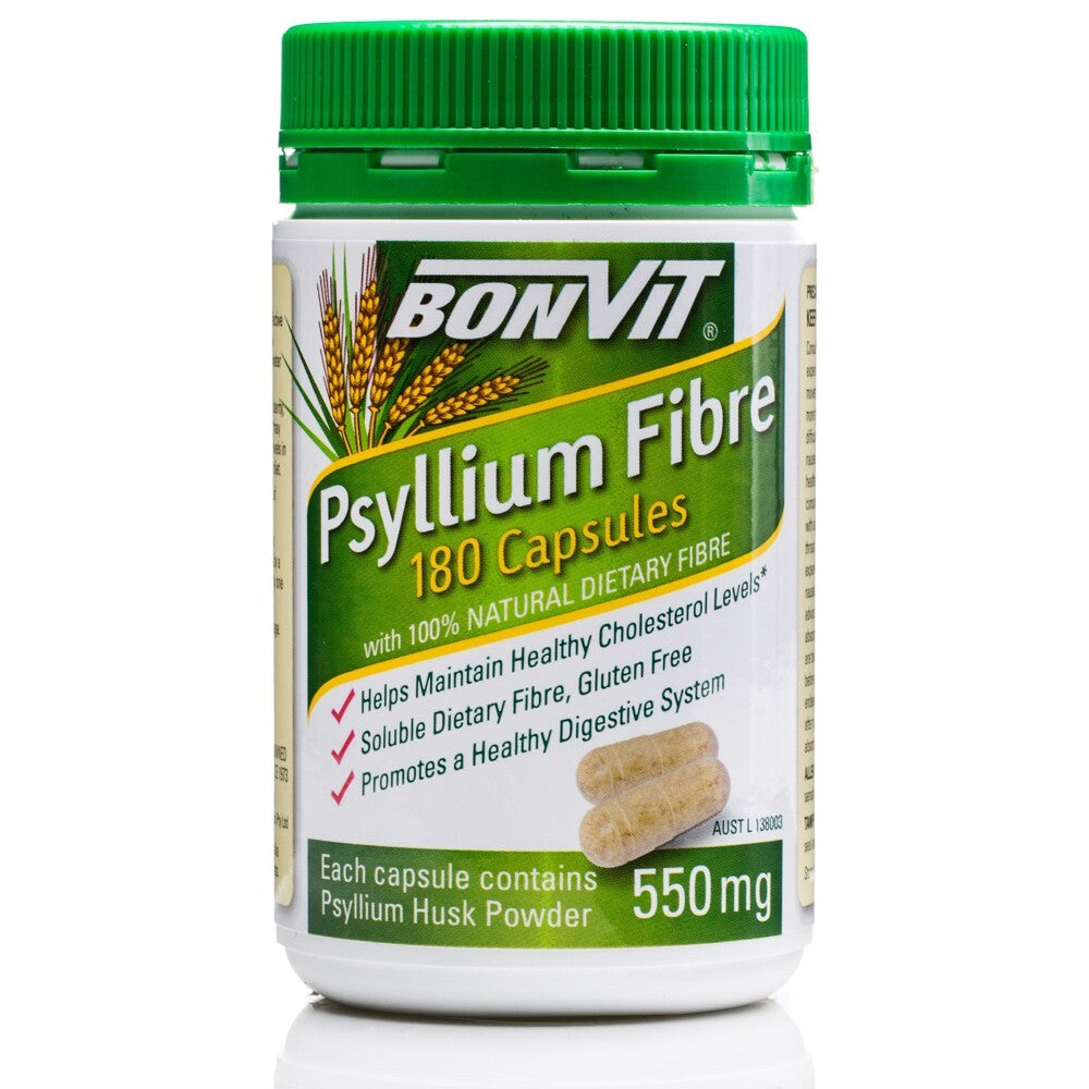 Bonvit Psyllium Fibre 550mg Capsules 180c Free shipping