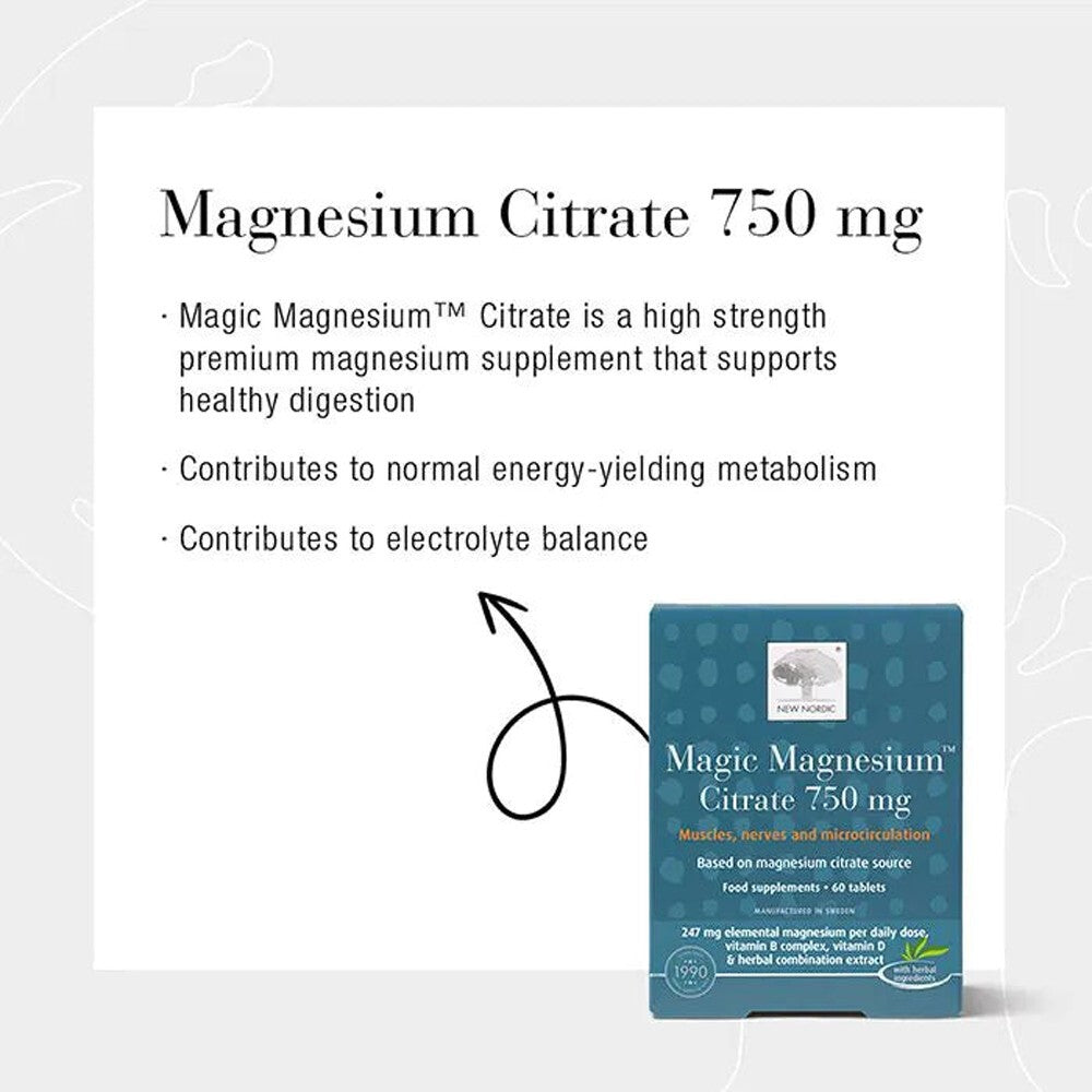 New Nordic Active Magnesium Citrate 60t FREE SHIPPING