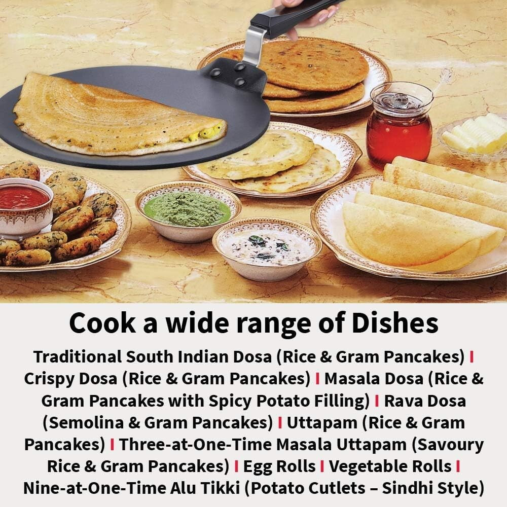 Futura Hawkins Non Stick Dosa Tava Griddle 33cm Diameter & 4.88mm Thick TAWA