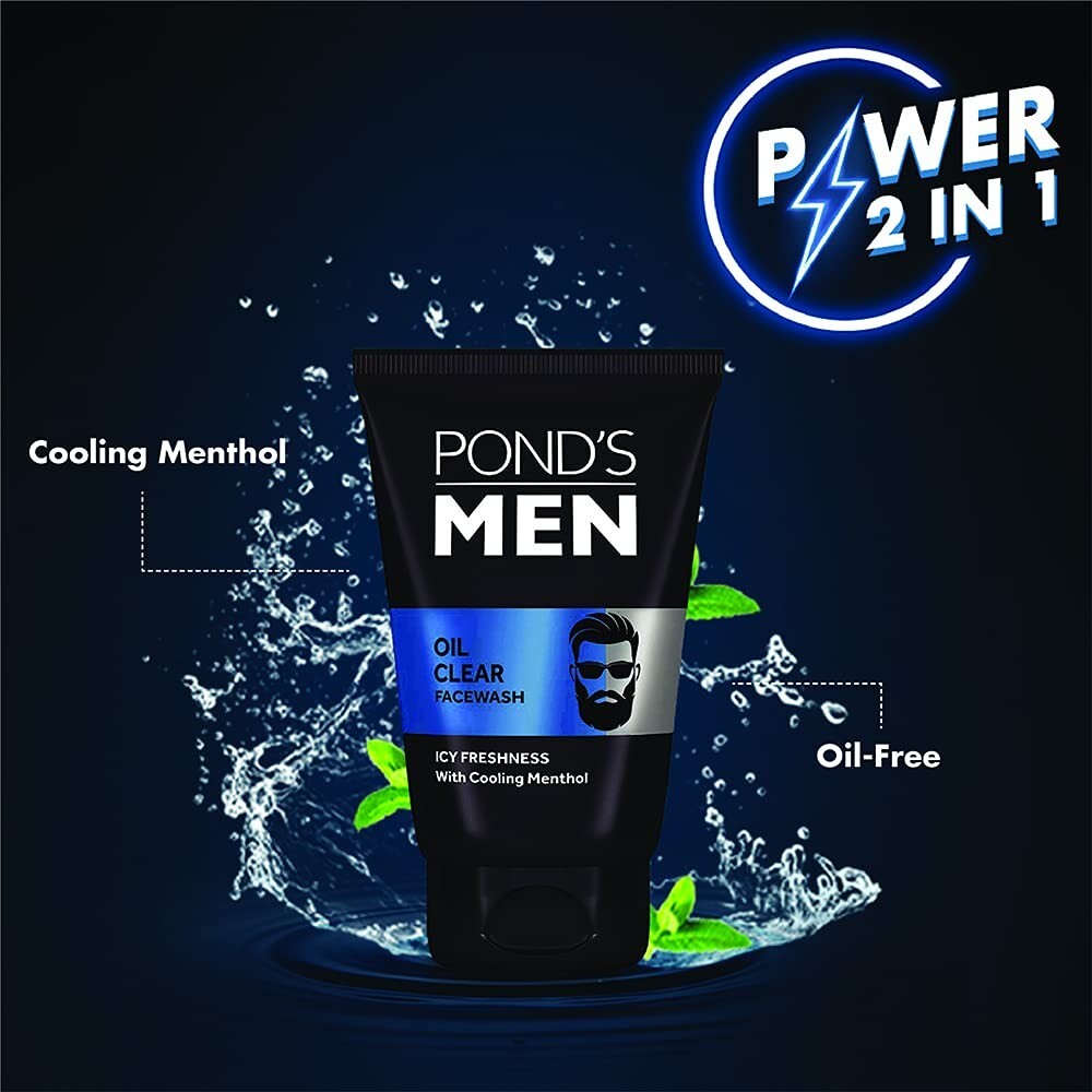 Pond's Men Oil Clear Facewash, 100 g  Free Shipping
