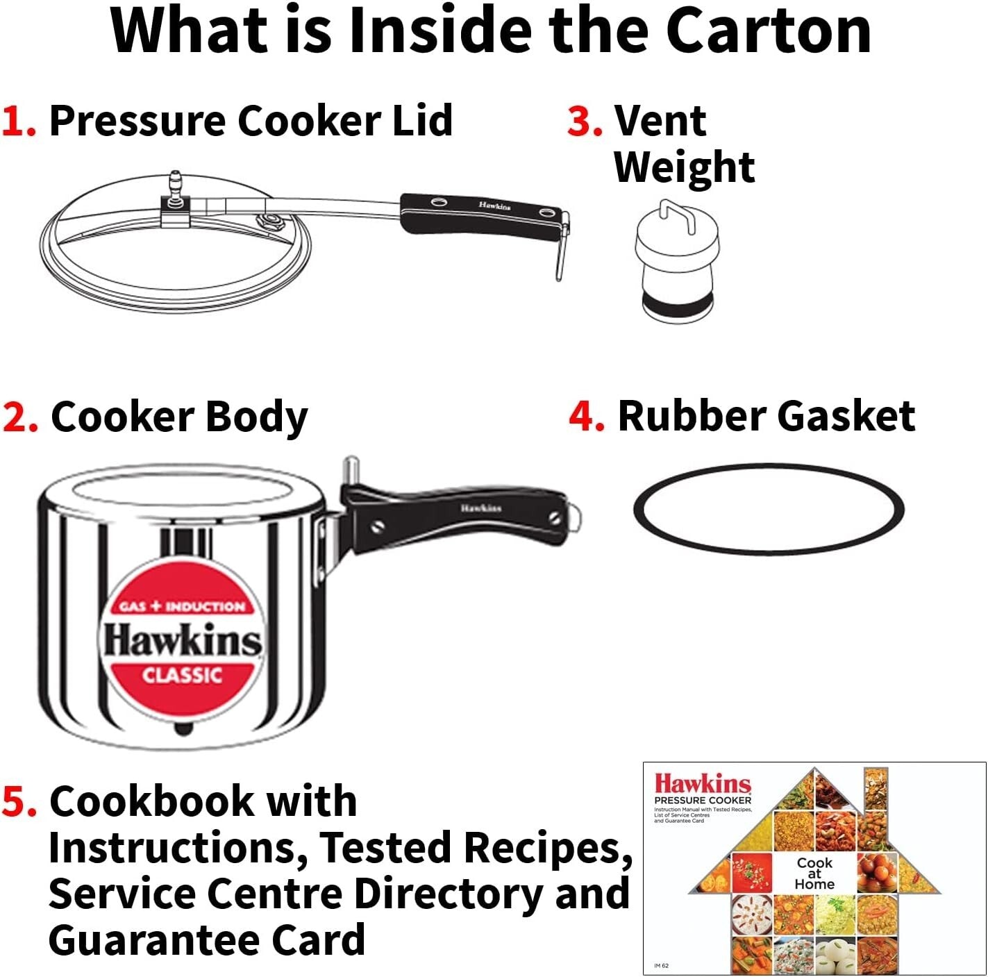 Hawkins 3 Litre Classic Pressure Cooker, Induction Inner Lid Cooker, Tall Design