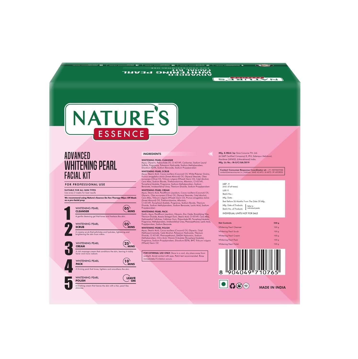 NATURES ESSENCE Advanced Whitening Pearl Facial Kit, 500g  Free Shipping