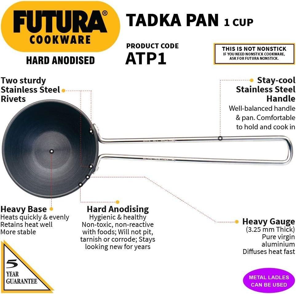 Futura Anodised Heating Pan, 1 Cup, Black  Free Shipping