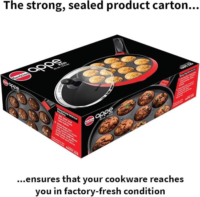 Futura Non Stick Appe Pan with Glass Lid, 22 Cm Size FREE SHIPPING