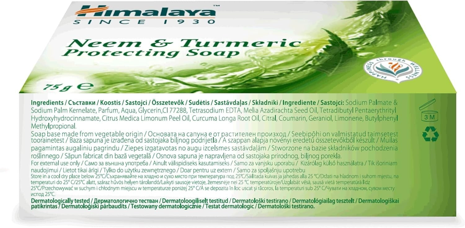 Himalaya HERBALS Protecting Neem & Turmeric Soap 75G(Pack Of 6)  Free Shipping