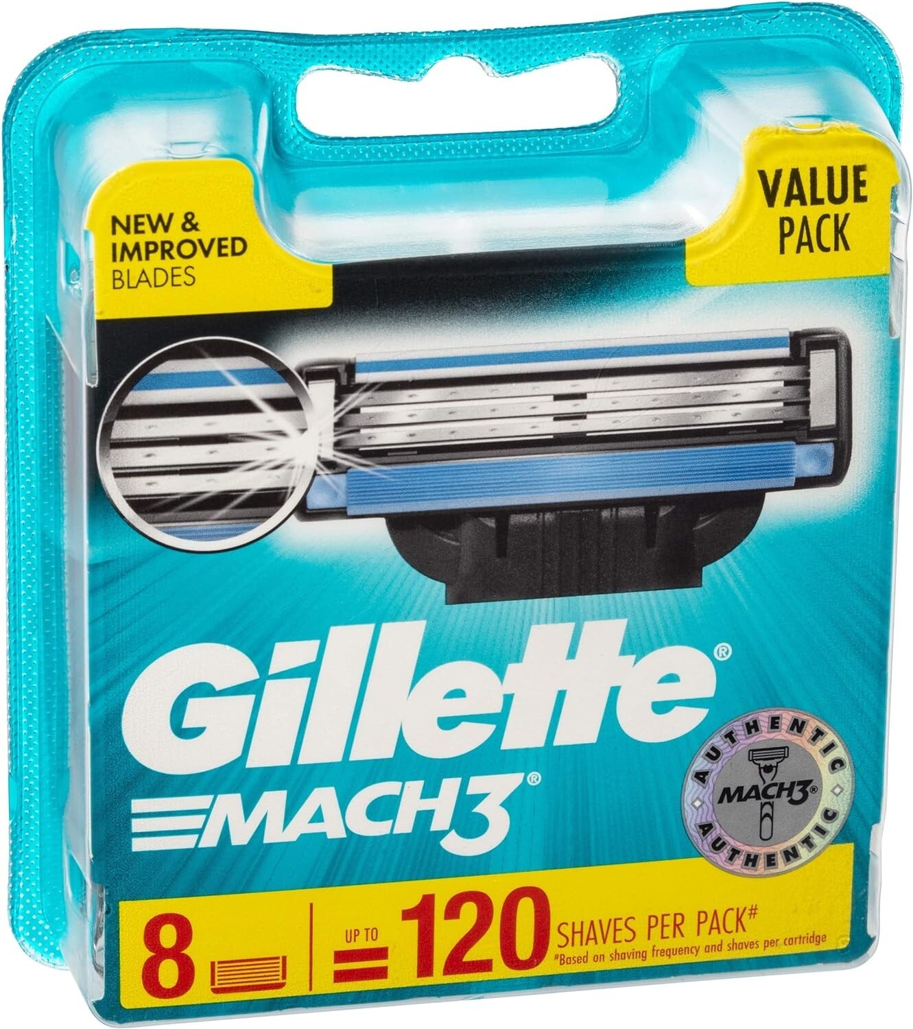 Gillette Mach3 Men's Razor Blade Refill Cartridges Pack of 8 NEW  Free Shipping