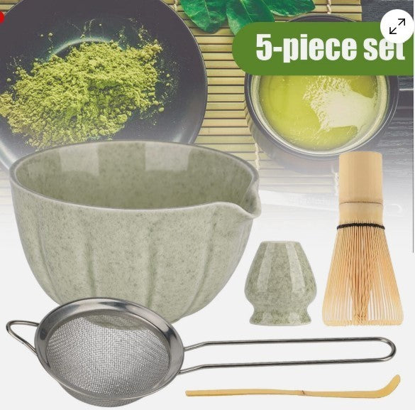 Bamboo Matcha Whisk Set Chasen Chashaku Matcha Whisk for Japanese Tea Ceremony