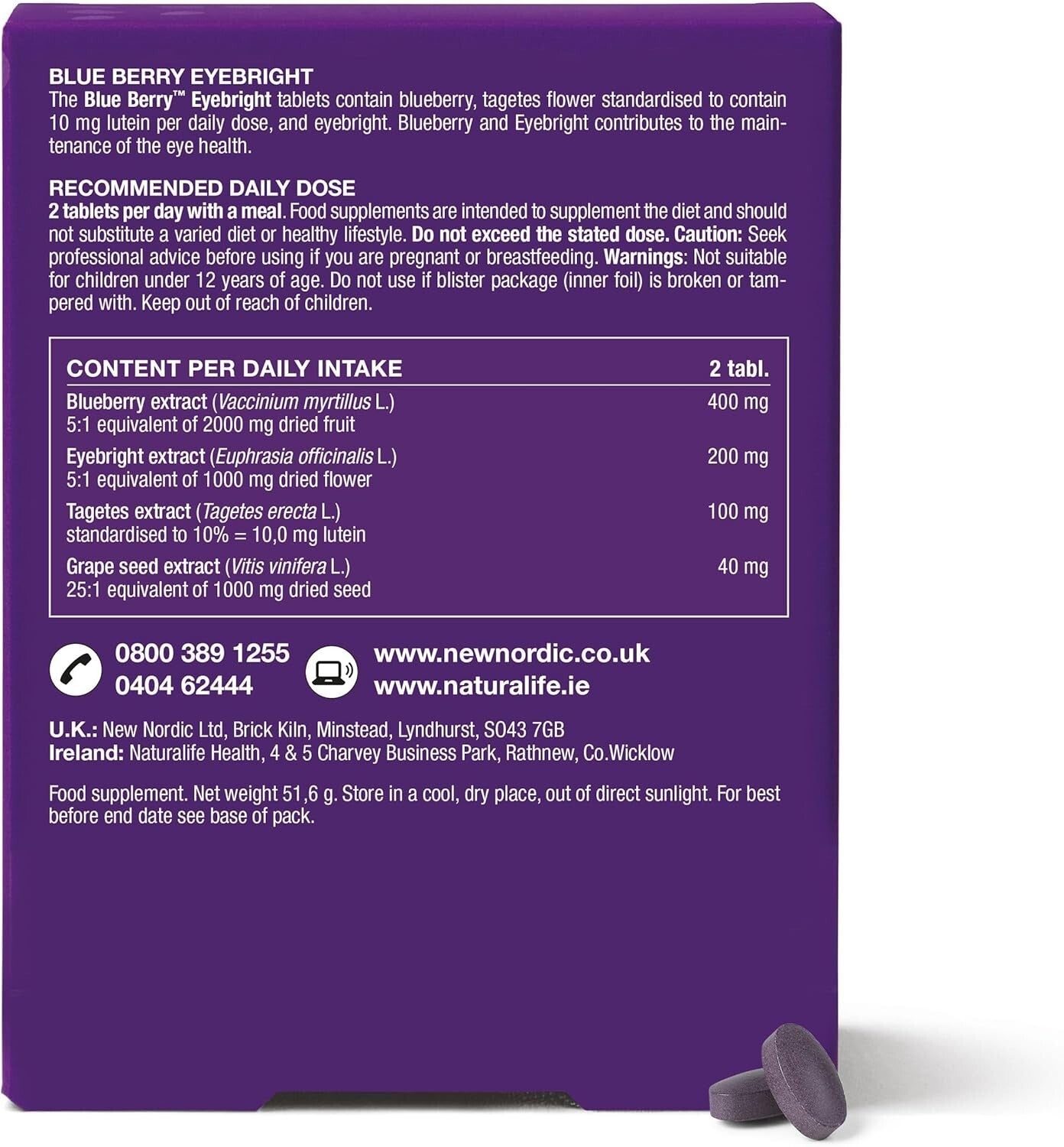 New Nordic Blue Berry Eyebright 60t  Free Shipping