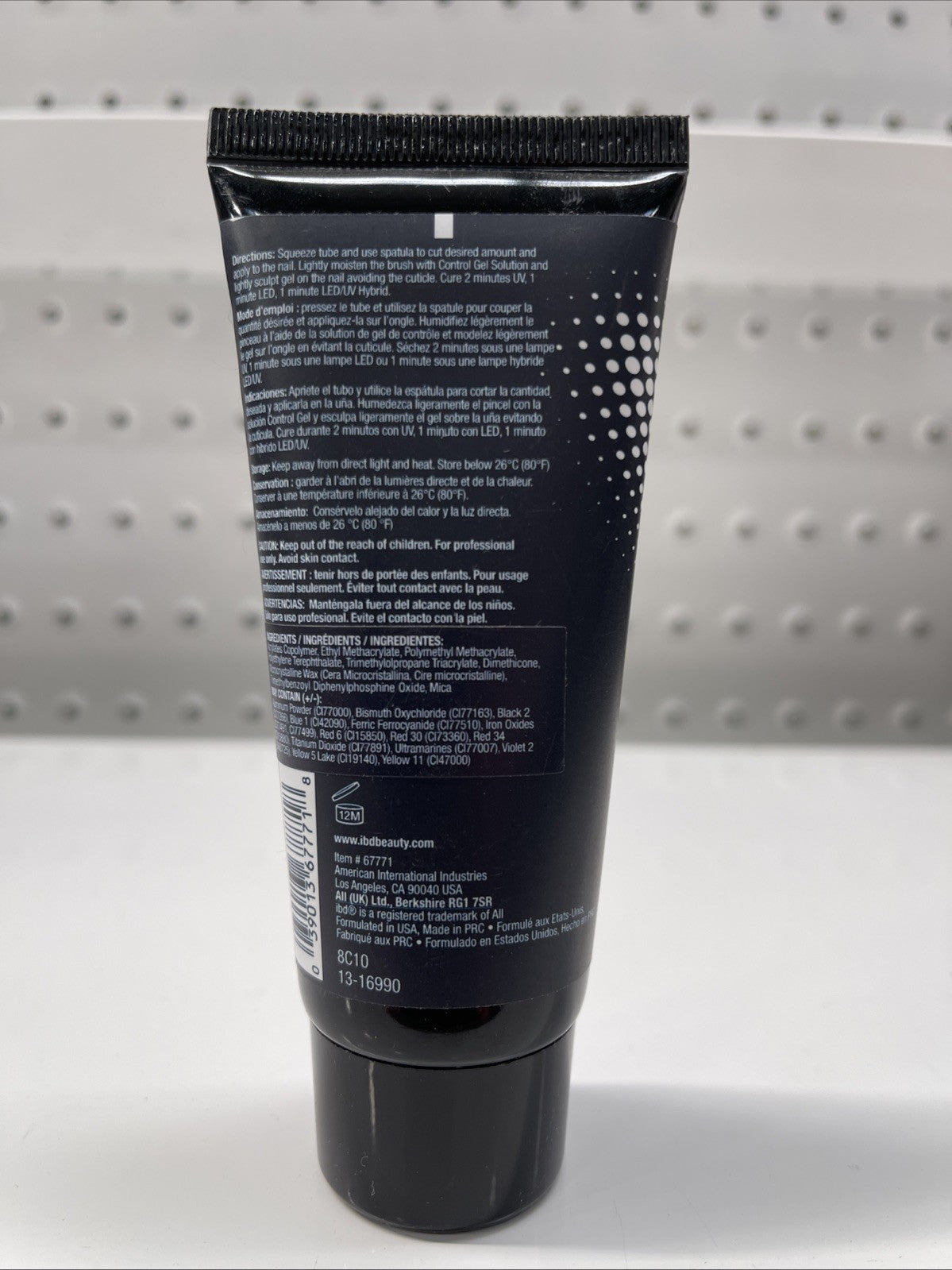 IBD Control Gel Acrylic Tap UV LED Poly Gel Nail Polish - Intense White 56g