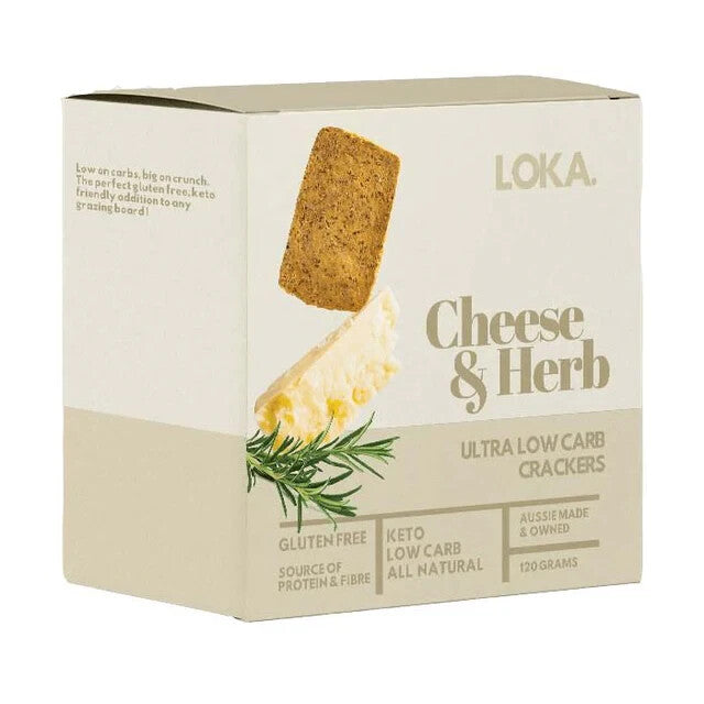 LOKA Italian Cheese & Herb Low Carb Crackers 120g  Free Shipping