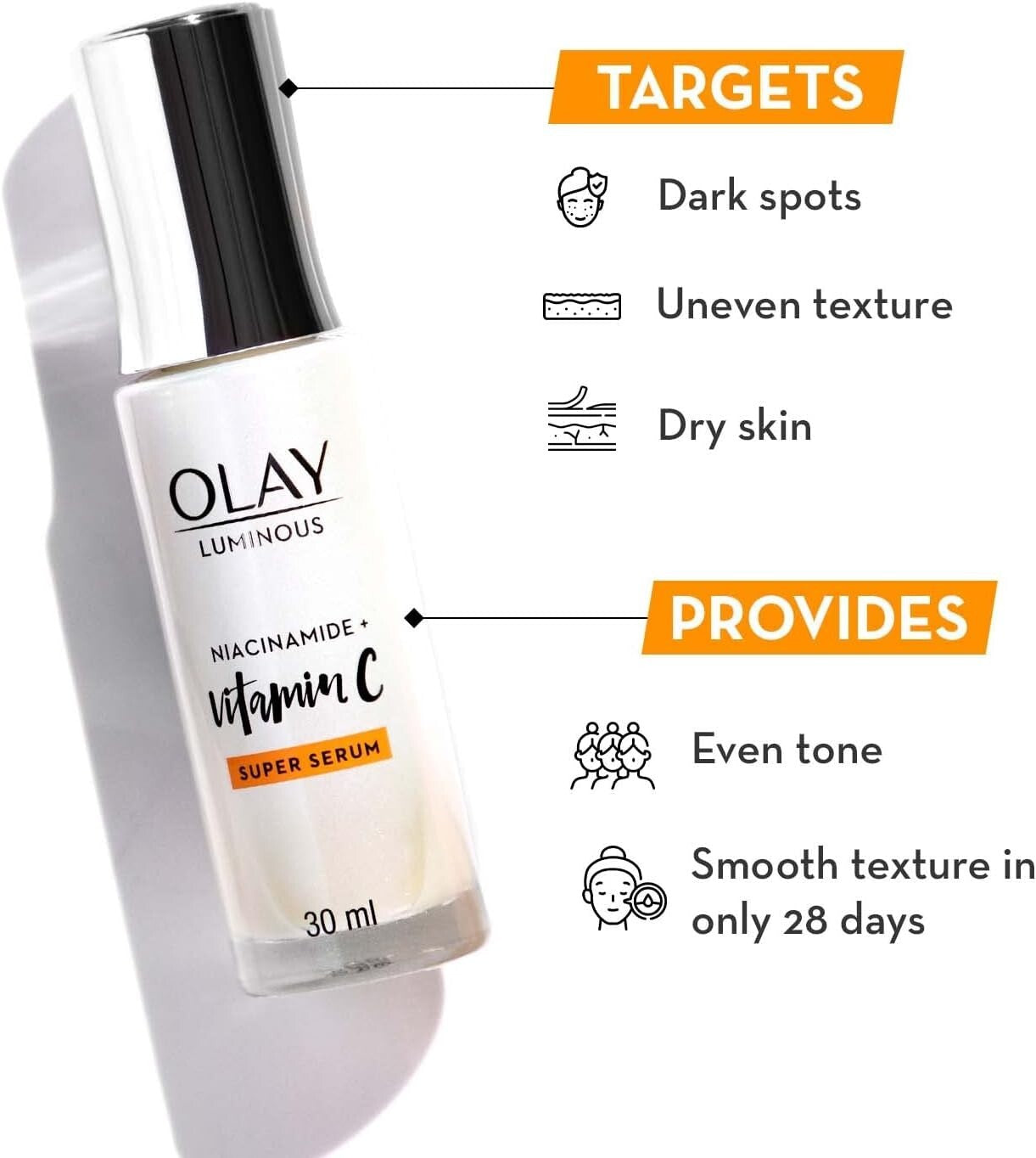 Olay Luminous Niacinamide + Vitamin C Super Serum - 30ml  Free Shipping