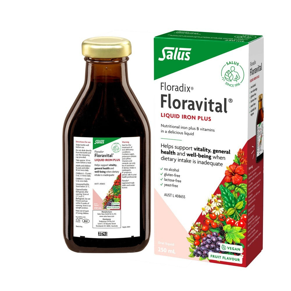 Floradix (by Salus) Liquid Iron Plus Oral Liquid 250ml - FREE SHIPPING