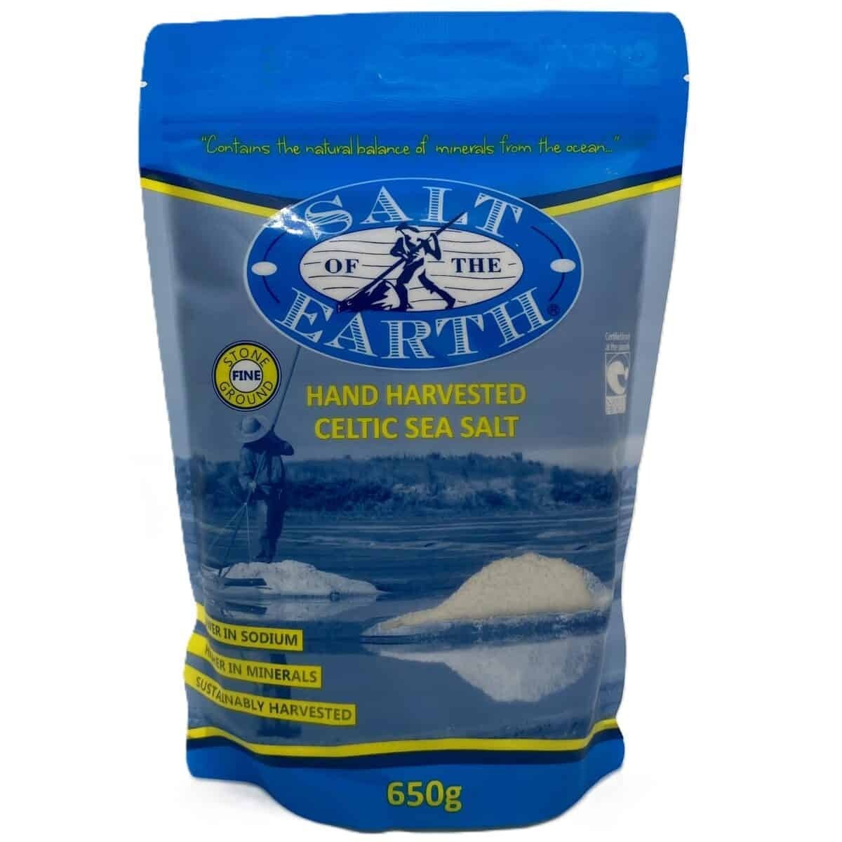 SALT OF THE EARTH CELTIC SEA SALT 650G FINE + FREE SAME DAY SHIPPING