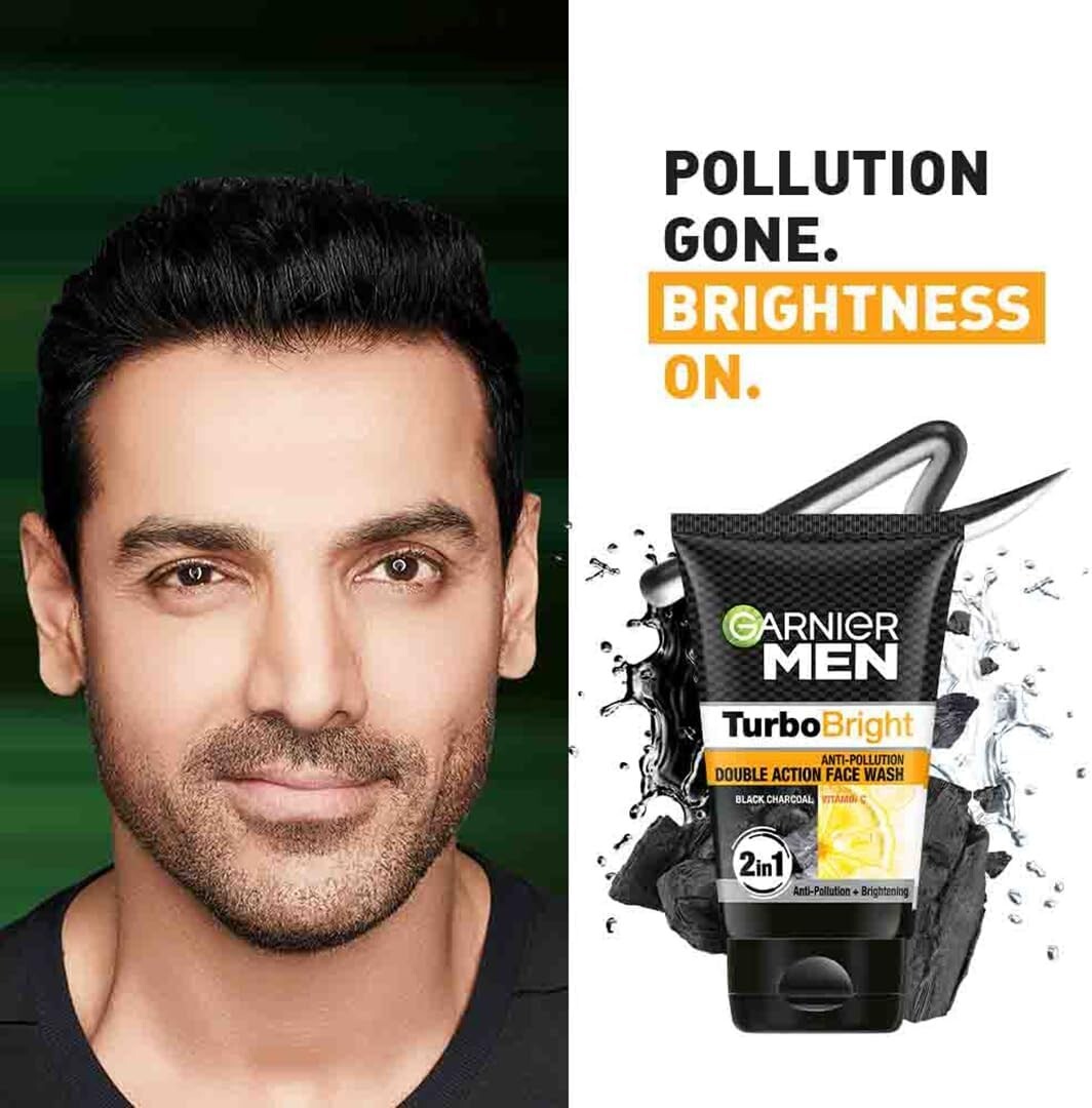 Garnier Men Power White Anti-Pollution Double Action Facewash, 100gm 