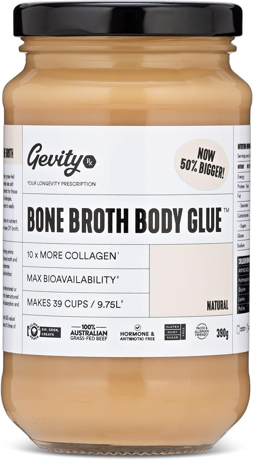 Gevity Rx Bone Broth Body Glue Concentrate - NATURAL (Unflavoured) - NOW 50% BIG